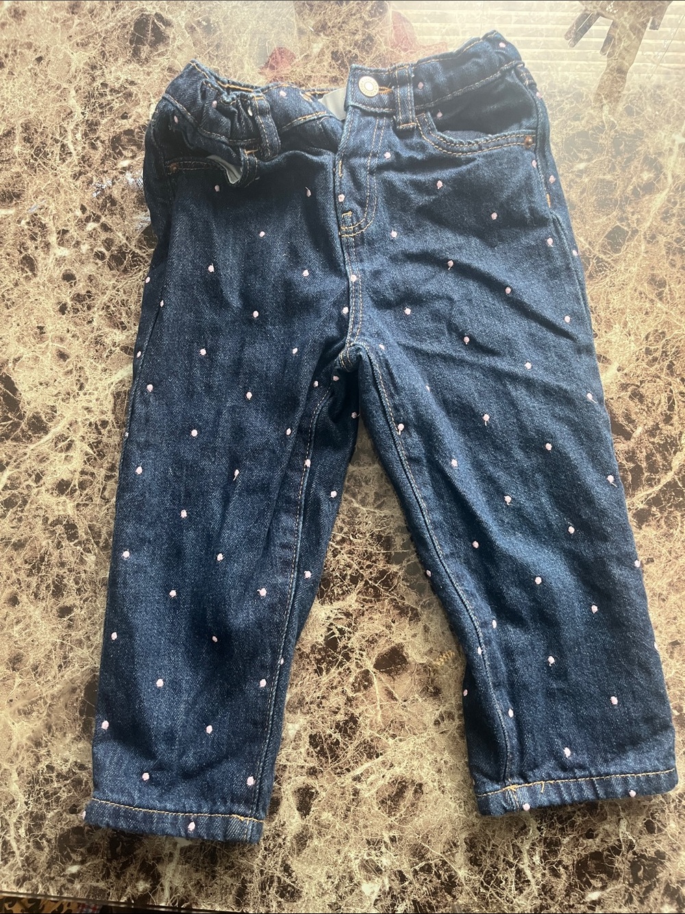 Zara Toddler Jeans with pink polka dots